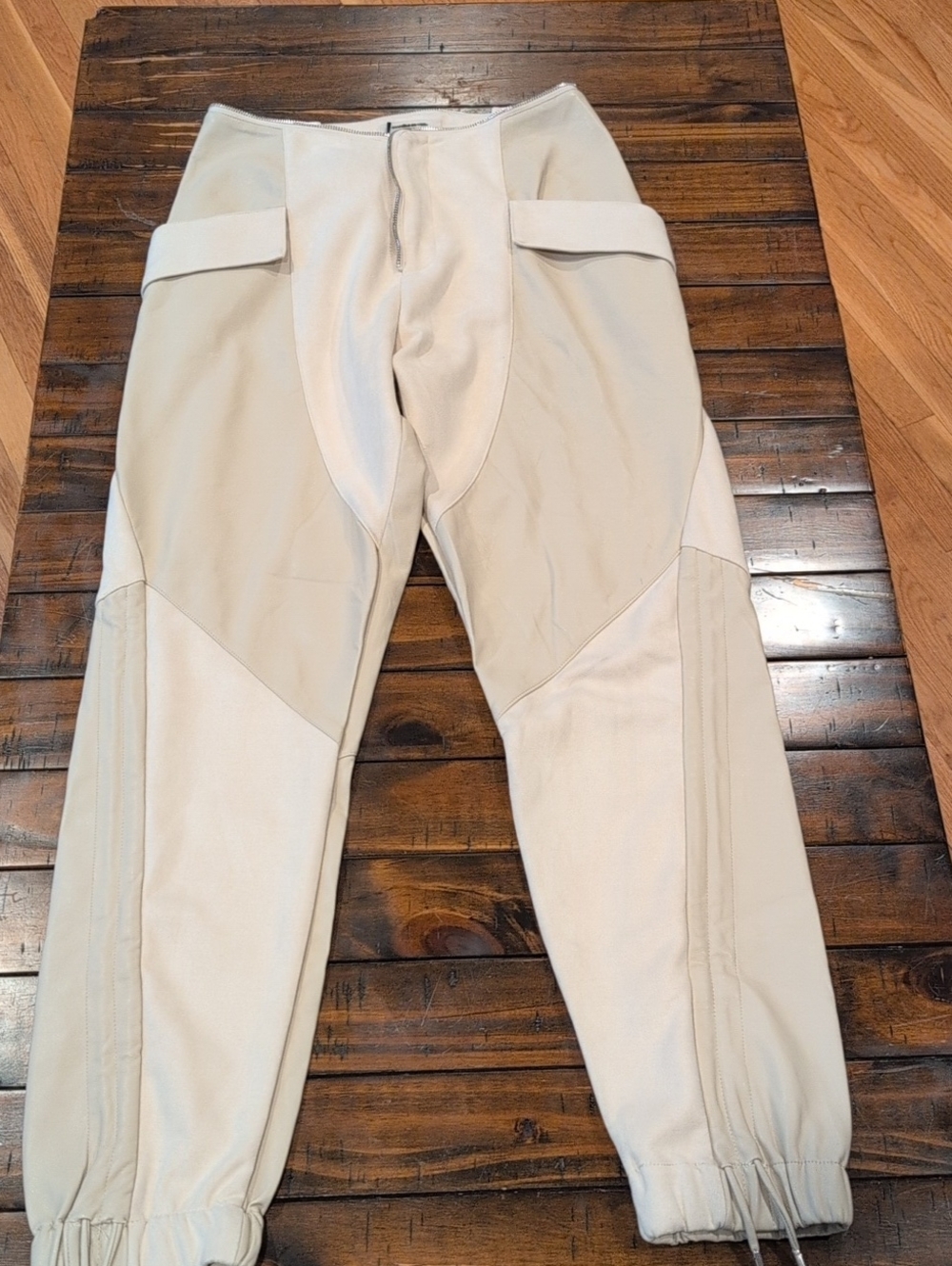 Maniere De Voir Zip Waist Faux Leather Suede Joggers NWT Uk10/Us6